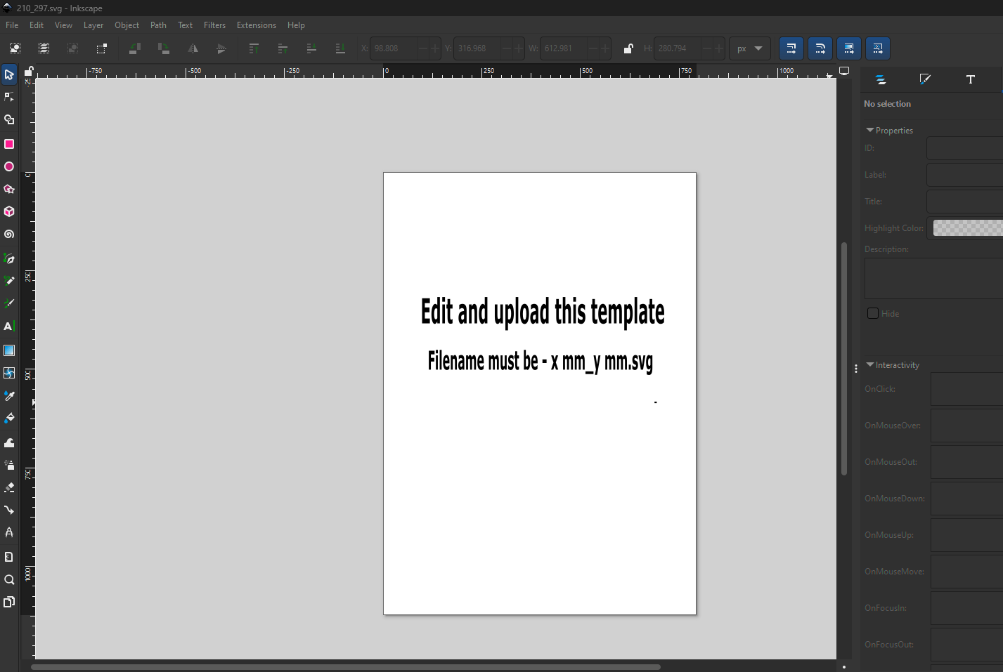 Example Template View in Inkscape